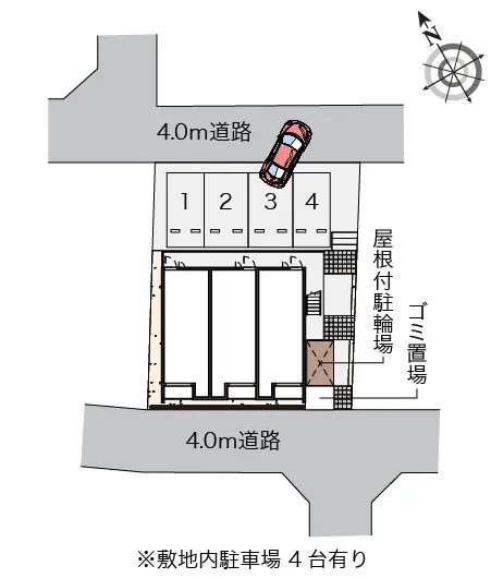 ★手数料０円★川越市砂新田３丁目 月極駐車場